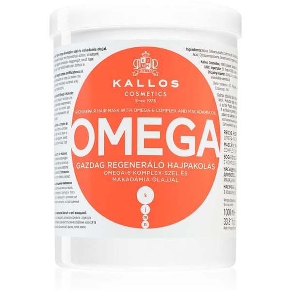 Kallos Kallos Omega hranjiva maska za kosu s omega-6 kompleksom i uljem makadamije 1000 ml