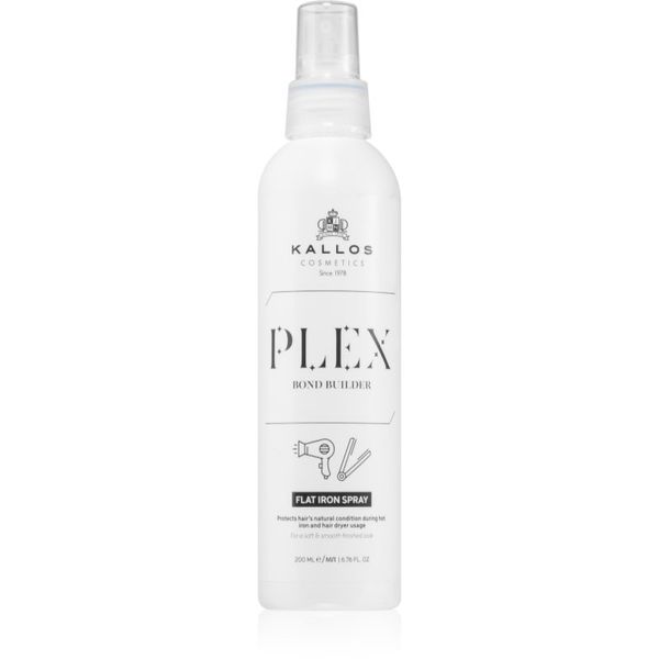 Kallos Kallos Plex Flat Iron Spray termozaštitni sprej za oblikovanje kose glačalom ili uvijačem za oštećenu, kemijski tretiranu kosu 200 ml