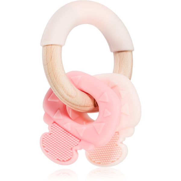 Kikkaboo Kikkaboo Silicone and Wood Teether Keys grickalica za bebe Pink 1 kom