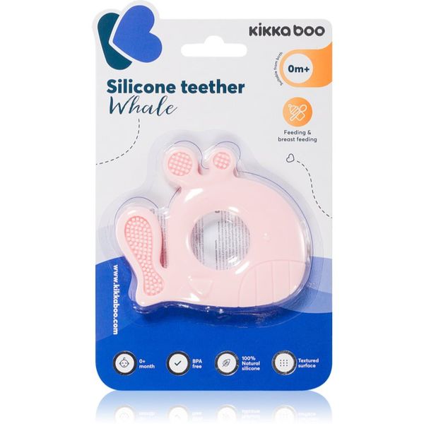 Kikkaboo Kikkaboo Silicone Teether Whale grickalica za bebe Pink 1 kom