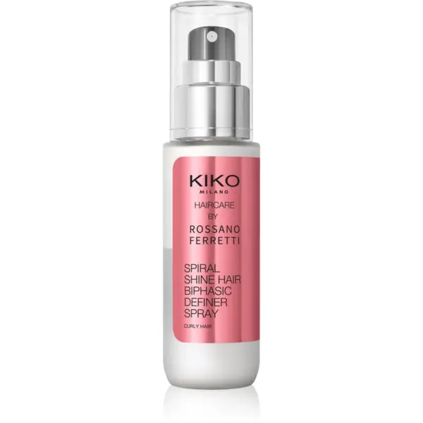 KIKO Milano KIKO Milano Spiral Shine Hair Biphasic Definer Spray regenerator u spreju bez ispiranja za kovrčavu kosu 45 ml