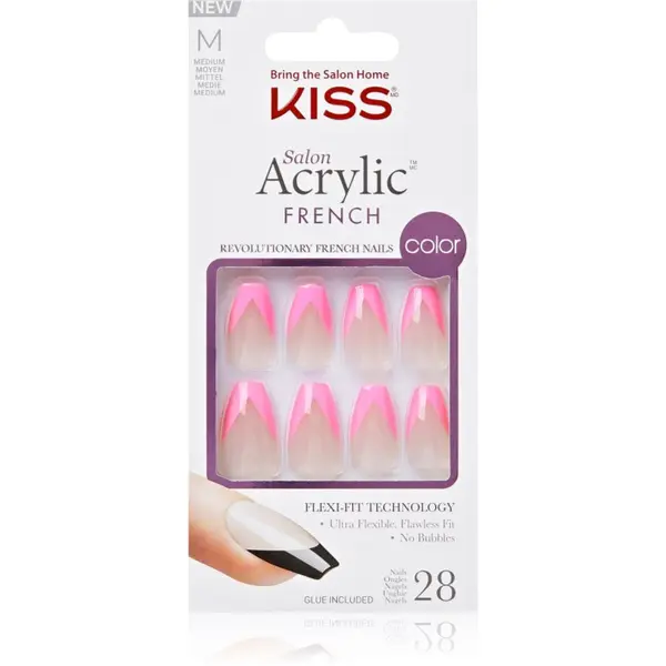 KISS KISS Acrylic French Color Umjetni nokti Squared 28 kom