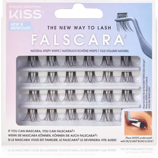 KISS KISS Falscara Wisp samoljepljive pojedinačne trepavice s čvorom Natural Wispy Wisps 24 kom