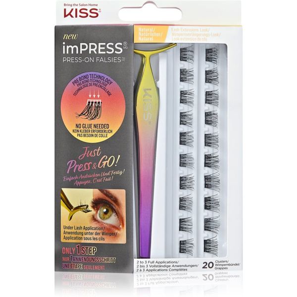 KISS KISS imPRESS Press-on Falsies samoljepljive pojedinačne trepavice s čvorom 01 Natural 20 kom