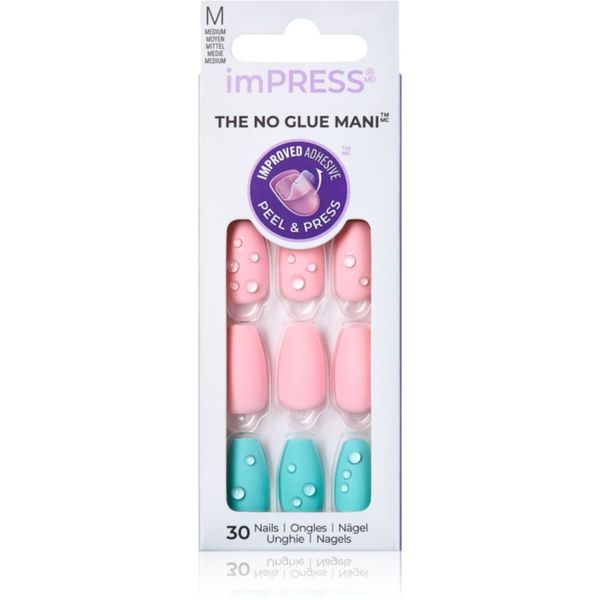 KISS KISS imPRESS The No Glue Mani Medium Umjetni nokti Dew Drop 30 kom