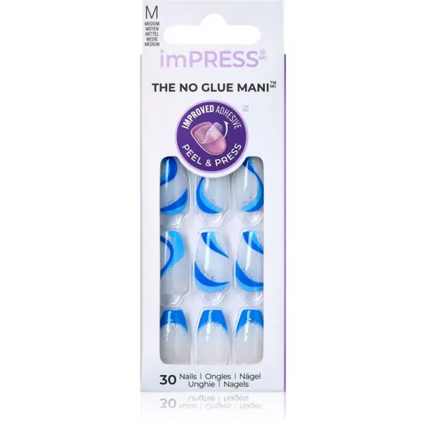 KISS KISS imPRESS The No Glue Mani Medium Umjetni nokti Mesmerize 30 kom