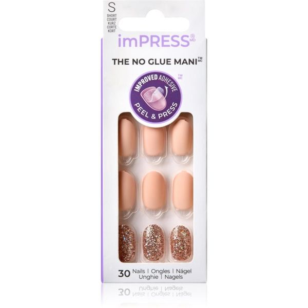 KISS KISS imPRESS The No Glue Mani Short Umjetni nokti Evanesce 30 kom