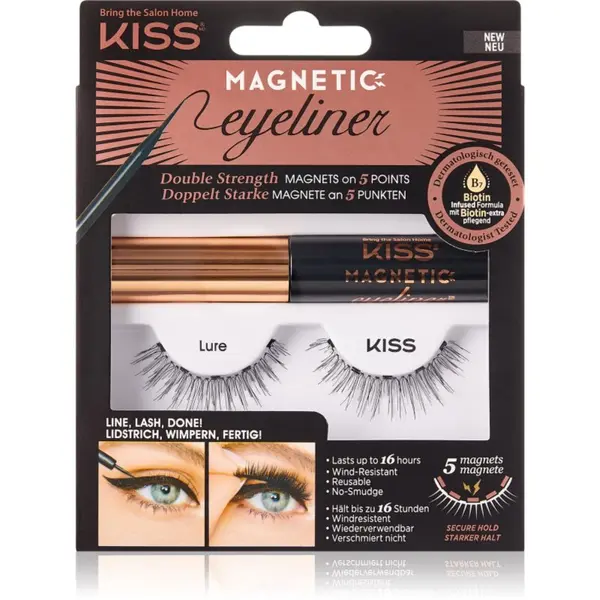KISS KISS Magnetic Eyeliner & Eyelash Kit magnetne trepavice 01 Lure 1 par