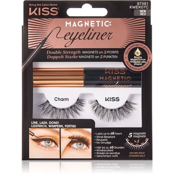KISS KISS Magnetic Eyeliner & Eyelash Kit magnetne trepavice 07 Charm 5 g
