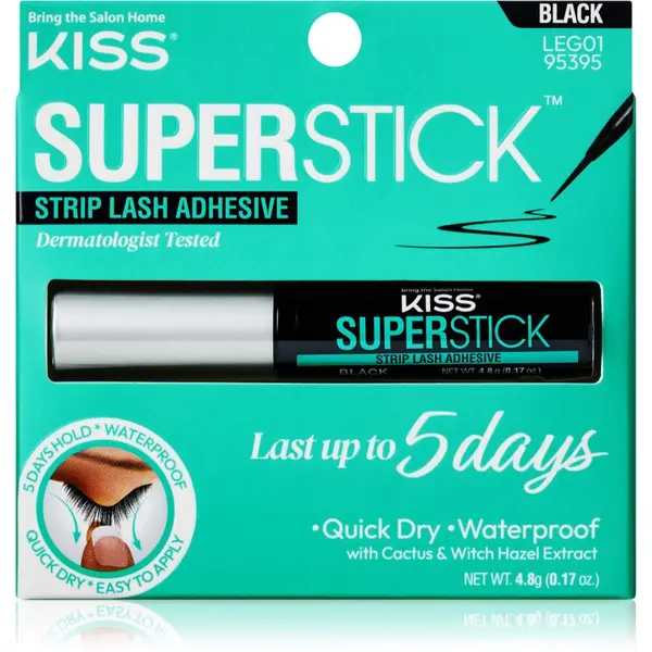 KISS KISS Superstick Extended Wear ljepilo za umjetne trepavice Black 4.8 g