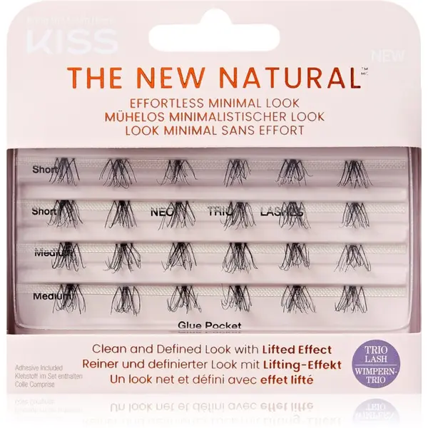 KISS KISS The New Natural Effortless Minimal Look samoljepljive pojedinačne trepavice Trio 01 24 kom