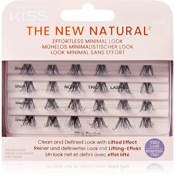KISS KISS The New Natural Effortless Minimal Look samoljepljive pojedinačne trepavice Trio 02 24 kom
