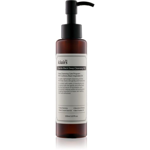 Klairs Klairs Gentle Black Deep Cleansing Oil ulje za dubinsko čišćenje za masnu kožu 150 ml