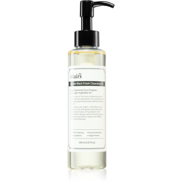 Klairs Klairs Gentle Black Fresh Cleansing Oil nježno ulje za čišćenje za masnu kožu 150 ml