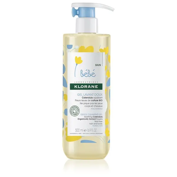 Klorane Klorane Bébé Calendula nježni gel za kupanje za djecu od rođenja s pumpicom 500 ml