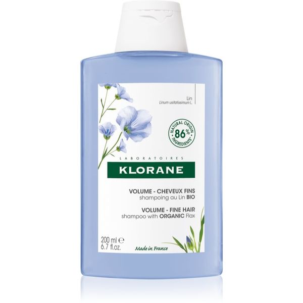 Klorane Klorane Flax Fiber Bio šampon za tanku kosu bez volumena 200 ml