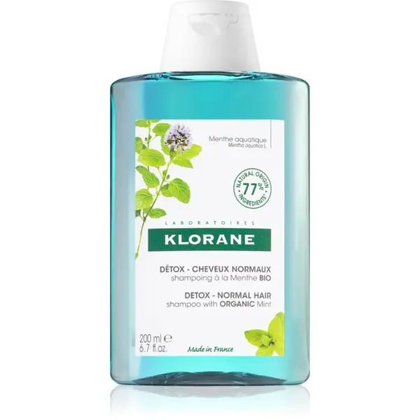 Klorane Klorane Organic Mint detoksikacijski šampon za čišćenje za normalnu kosu 200 ml
