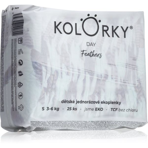 Kolorky Kolorky Day Feathers jednokratne EKO pelene veličina S 3-6 Kg 25 kom