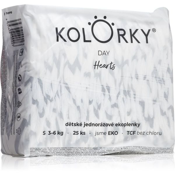 Kolorky Kolorky Day Hearts jednokratne EKO pelene veličina S 3-6 Kg 25 kom