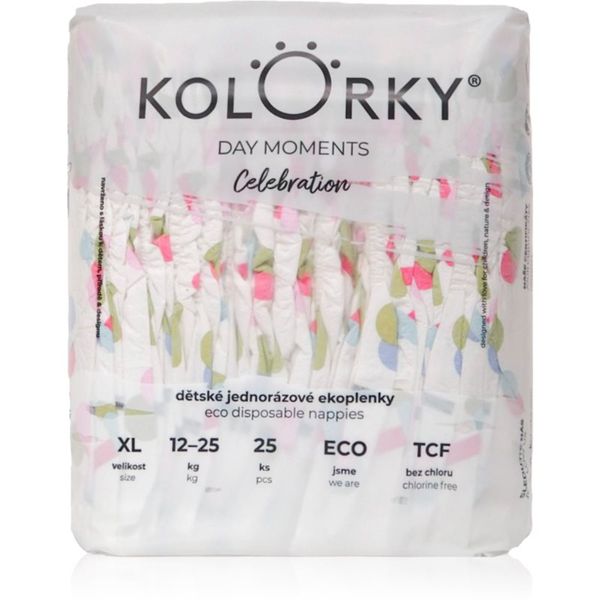 Kolorky Kolorky DAY Moments Celebration jednokratne EKO pelene Size XL 12-25 kg 25 kom