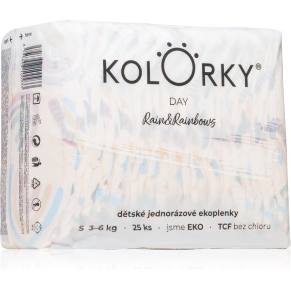 Kolorky Kolorky Day Rain&Rainbow jednokratne EKO pelene veličina S 3-6 Kg 25 kom