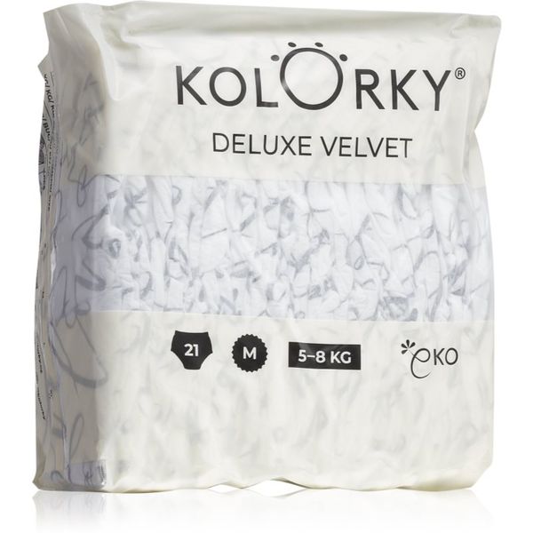 Kolorky Kolorky Deluxe Velvet Love Live Laugh jednokratne EKO pelene veličina M 5-8 Kg 21 kom