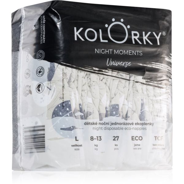 Kolorky Kolorky Night Moments jednokratne EKO pelene za potpunu zaštitu tijekom noći veličina L 8-13 kg 27 kom