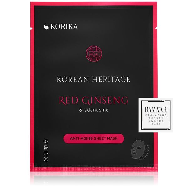 KORIKA KORIKA Korean Heritage Red Ginseng & Adenosine Anti-aging Sheet Mask sheet maska protiv bora Red Ginseng