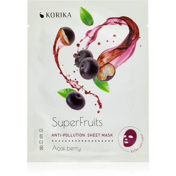 KORIKA KORIKA SuperFruits Acai Berry - Anti-pollution Sheet Mask Sheet maska s detoksikacijskim učinkom Acai berry 25 g