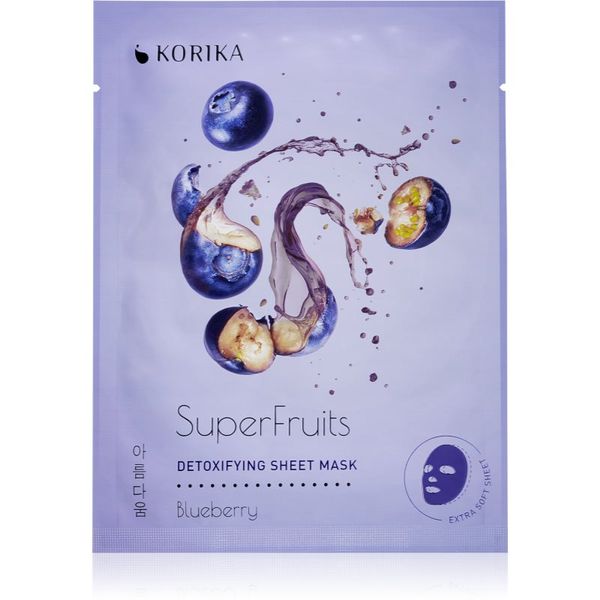 KORIKA KORIKA SuperFruits Blueberry - Detoxifying Sheet Mask sheet maska za detoksikaciju Blueberry 25 g