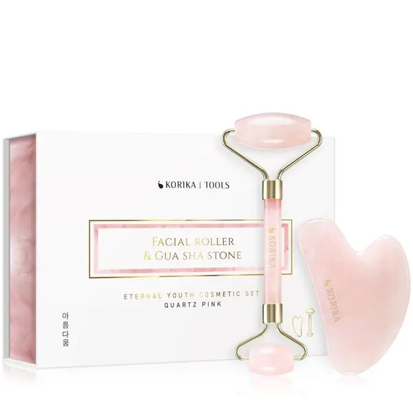 KORIKA KORIKA Tools Face Roller & Gua Sha valjak za masažu za lice i pomagalo za masažu Quartz Pink