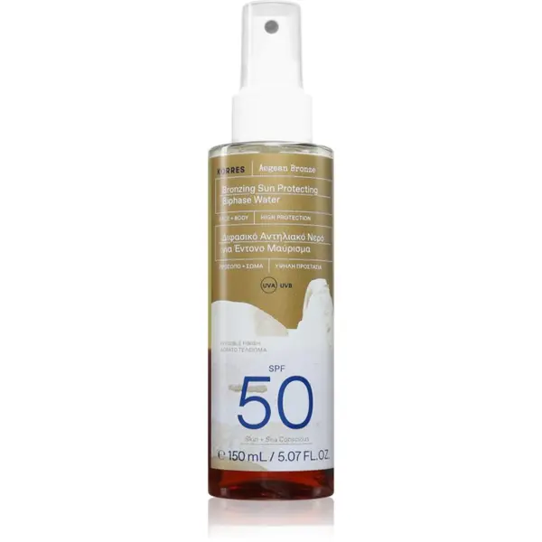 Korres Korres Aegean Bronze maglica s bronz učinkom za sunčanje SPF 50 150 ml