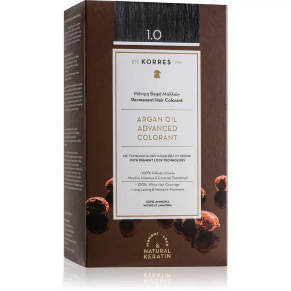 Korres Korres Argan Oil trajna boja za kosu s arganovim uljem nijansa 1.0 Black 50 ml