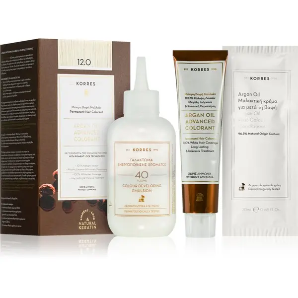 Korres Korres Argan Oil trajna boja za kosu s arganovim uljem nijansa 12.0 Special Blonde 50 ml