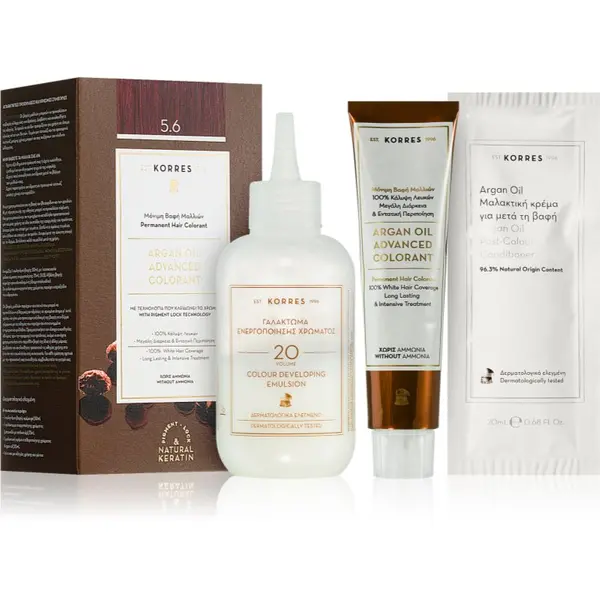Korres Korres Argan Oil trajna boja za kosu s arganovim uljem nijansa 5.6 Red Light Brown 50 ml