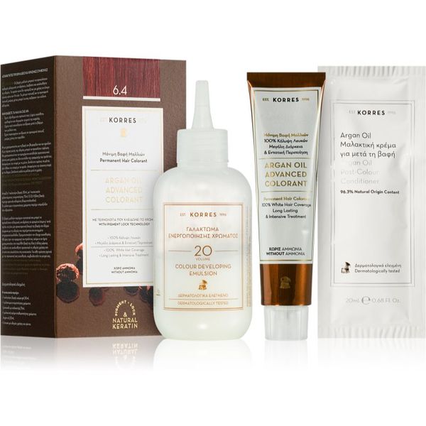 Korres Korres Argan Oil trajna boja za kosu s arganovim uljem nijansa 6.4 Copper Dark Blonde 50 ml