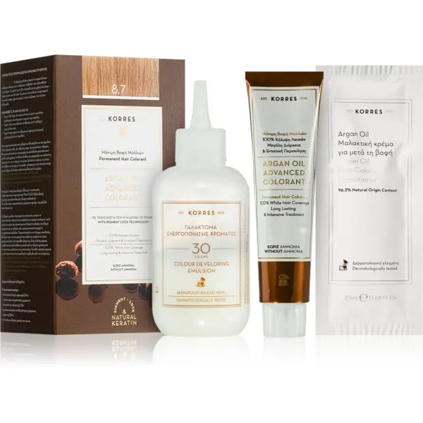 Korres Korres Argan Oil trajna boja za kosu s arganovim uljem nijansa 8.7. Toffee 50 ml