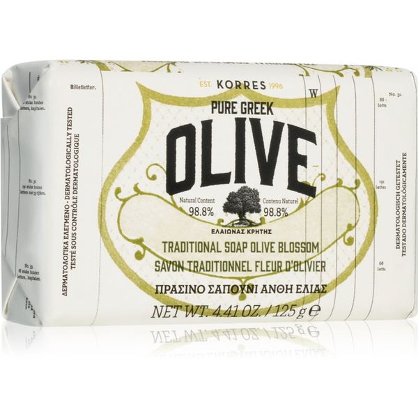 Korres Korres Pure Greek Olive & Olive Blossom čvrsti sapun za čišćenje 125 g