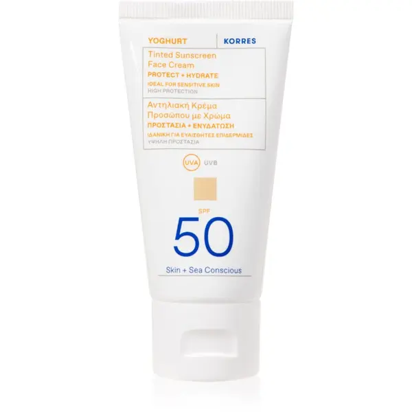 Korres Korres Yoghurt Tinted Sunscreen krema za toniranje i sunčanje SPF 50 50 ml