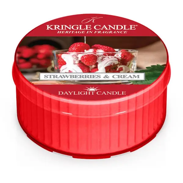 Kringle Candle Kringle Candle Strawberries & Cream čajna svijeća 42 g