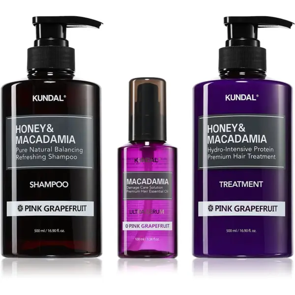 KUNDAL KUNDAL Honey & Macadamia Pink Grapefruit set za suhu i oštećenu kosu