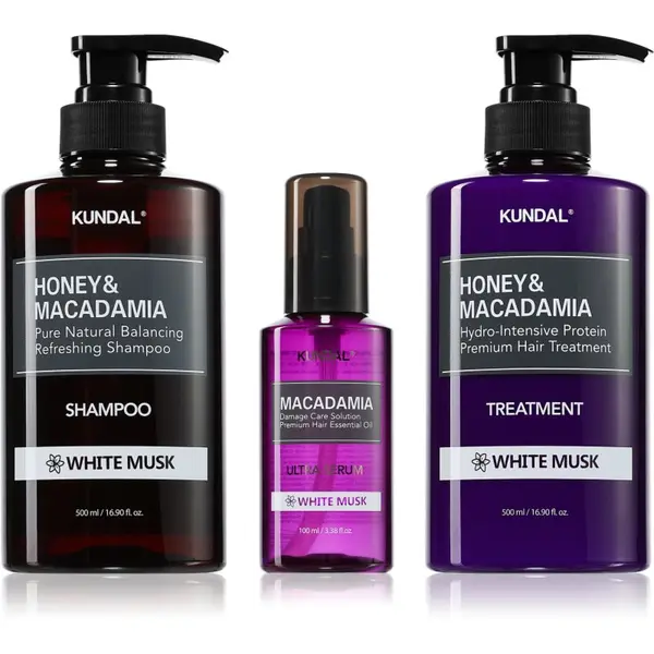 KUNDAL KUNDAL Honey & Macadamia White Musk set za suhu i oštećenu kosu