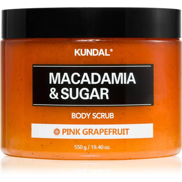 KUNDAL KUNDAL Macadamia & Sugar Body Scrub Pink Grapefruit nježni piling za tijelo s umirujućim djelovanjem 550 g