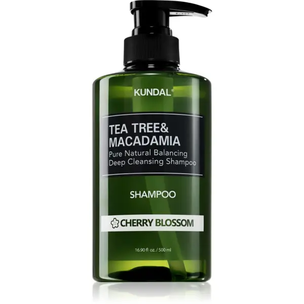 KUNDAL KUNDAL Tea Tree & Macadamia Cherry Blossom šampon za dubinsko čišćenje s osvježavajućim učinkom 500 ml