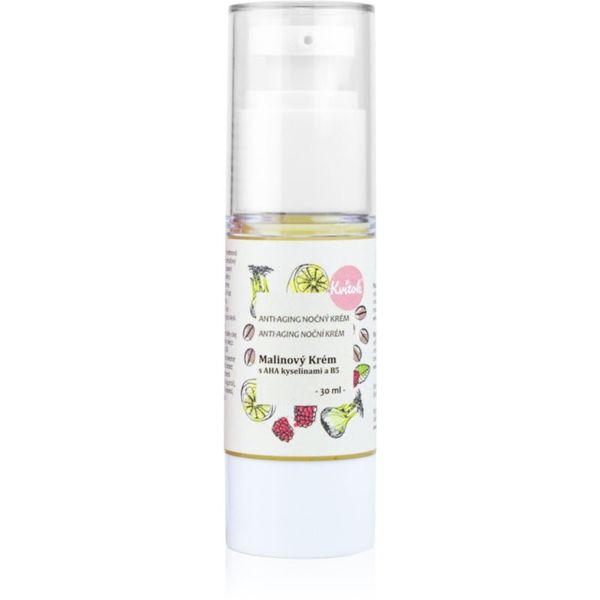 Kvitok Kvitok Raspberry Cream with AH Acids krema za noć za zrelu kožu lica 40+ 30 ml
