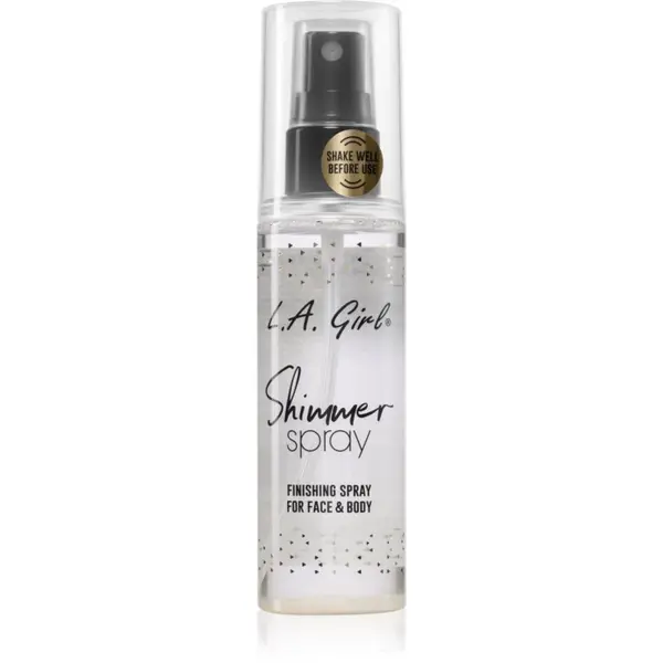 L.A. Girl Cosmetics L.A. Girl Cosmetics Shimmer Spray sprej za fiksiranje šminke za lice i tijelo nijansa Gold 80 ml