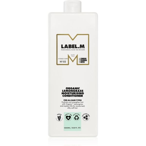 label.m label.m Organic Lemongrass Moisturising Conditioner regenerator za dubinsku hidrataciju s limunom i limunskom travom 1000 ml
