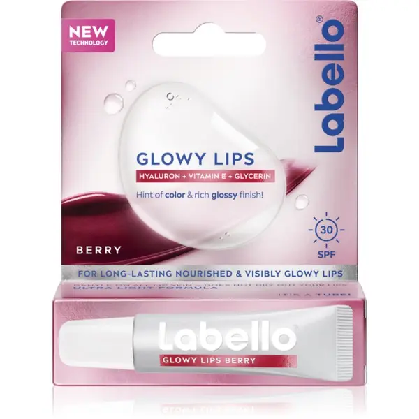 Labello Labello Glowy Lips Berry balzam za toniranje za usne s hijaluronskom kiselinom SPF 30 10 ml