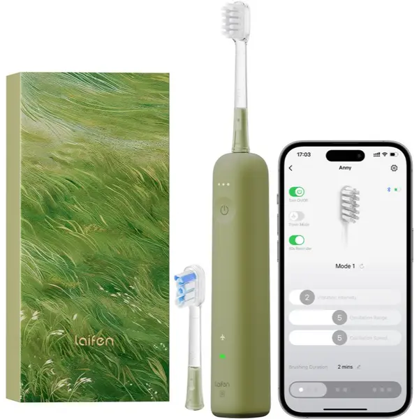 Laifen Laifen Wave Special električna četkica za zube + 2 zamjenske glave Green 1 kom