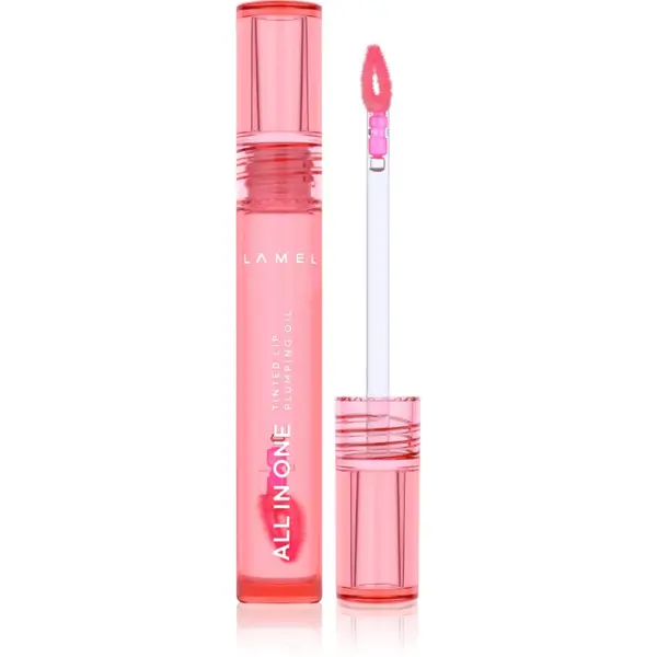 LAMEL LAMEL All in One Lip Tinted Plumping Oil tonirajuće ulje za usne za povećanje volumena № 401 Peachy 3 ml